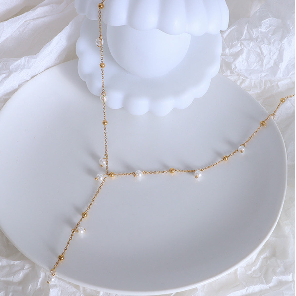 18K Gold-Plated Pearl Drop Necklace-Bijou Crush