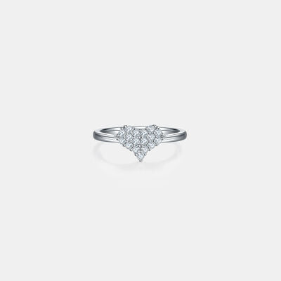 Moissanite 925 Sterling Silver Heart Ring-Bijou Crush
