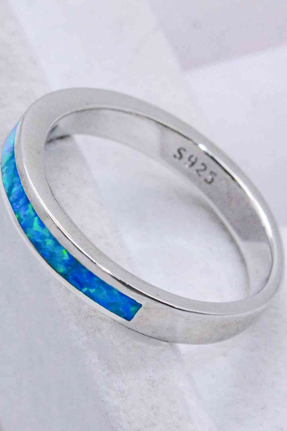925 Sterling Silver Opal Ring in Sky Blue-Bijou Crush