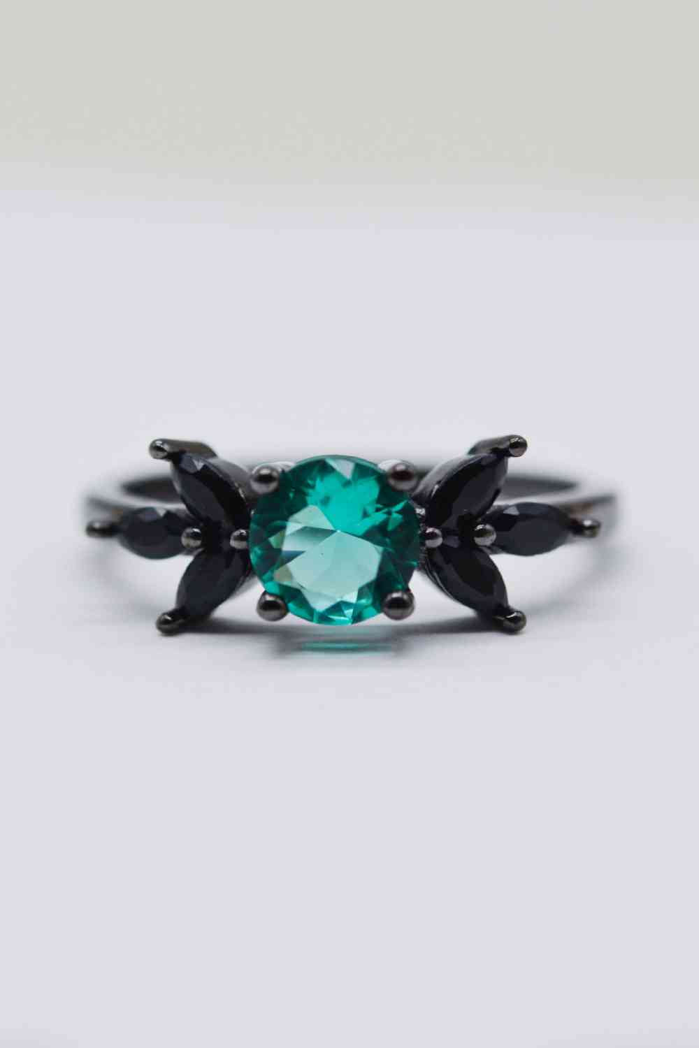 Paraiba Blue Zircon Leaf Ring-Bijou Crush