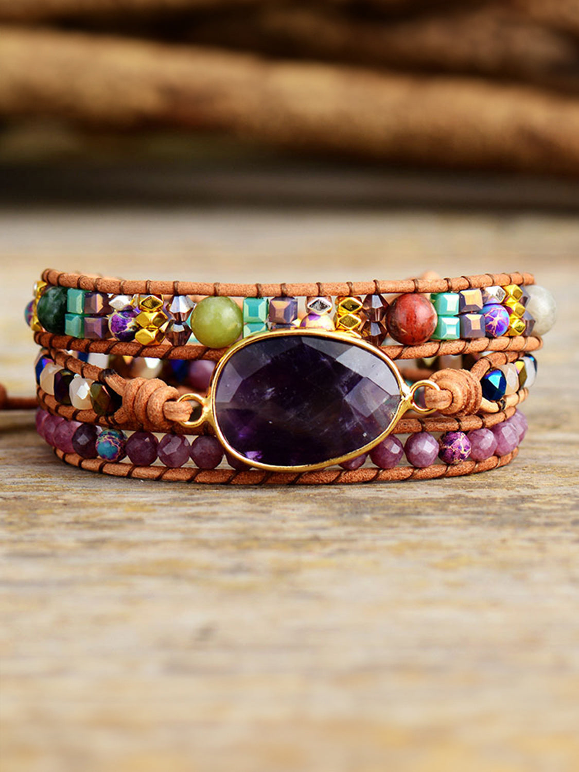 Triple-Layer Amethyst Bracelet-Bijou Crush
