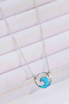 Opal Wave Pendant Necklace-Bijou Crush