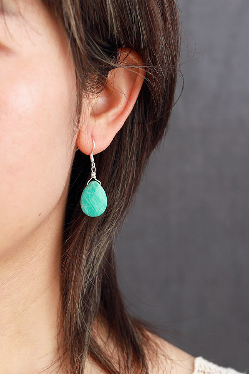 Handmade Natural Stone Teardrop Earrings-Bijou Crush