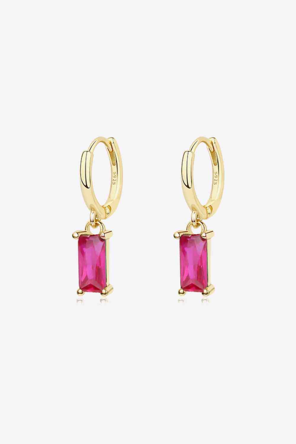 Retro 925 Sterling Silver Cubic Zirconia Drop Earrings-Bijou Crush