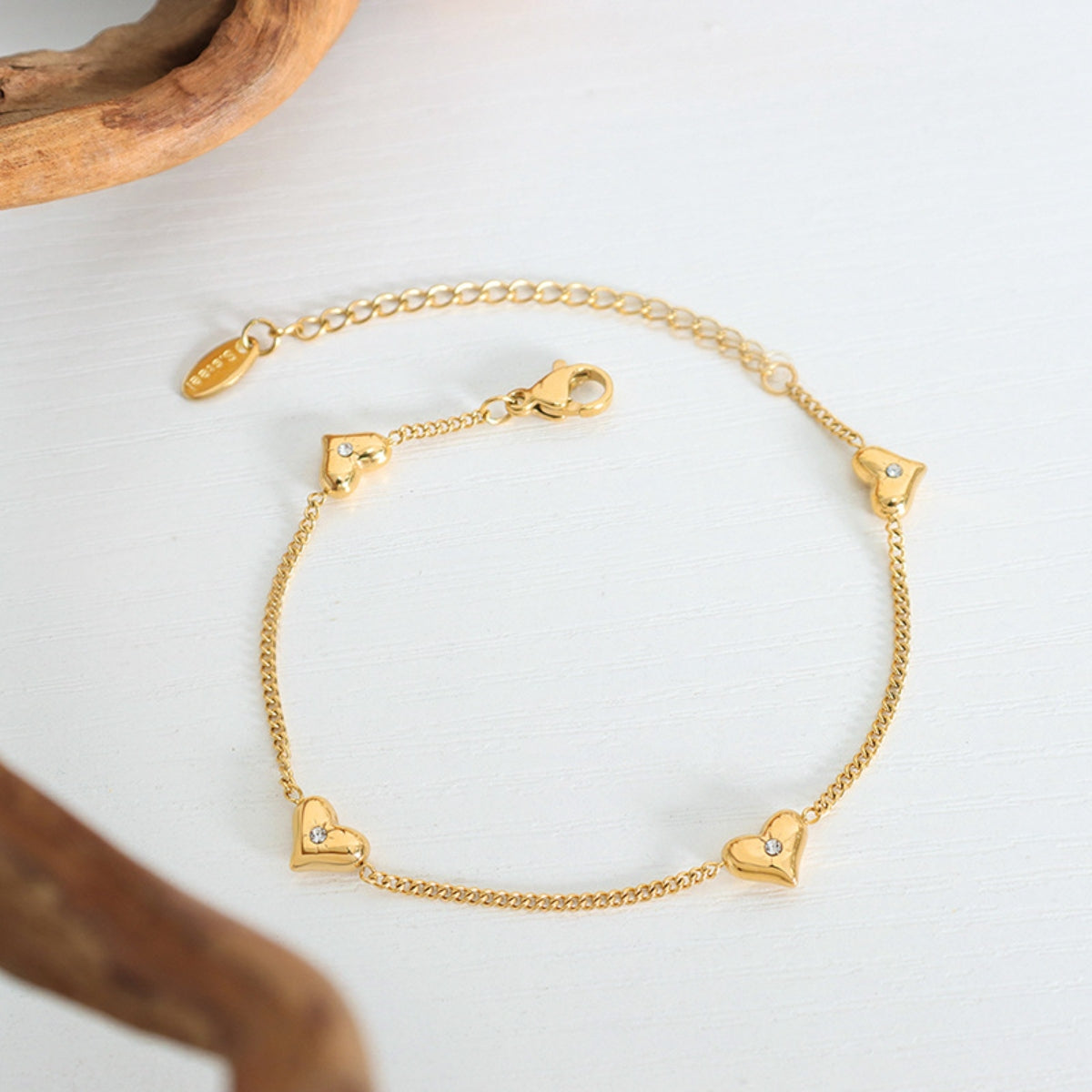 Titanium Steel Zircon Heart Bracelet-Bijou Crush