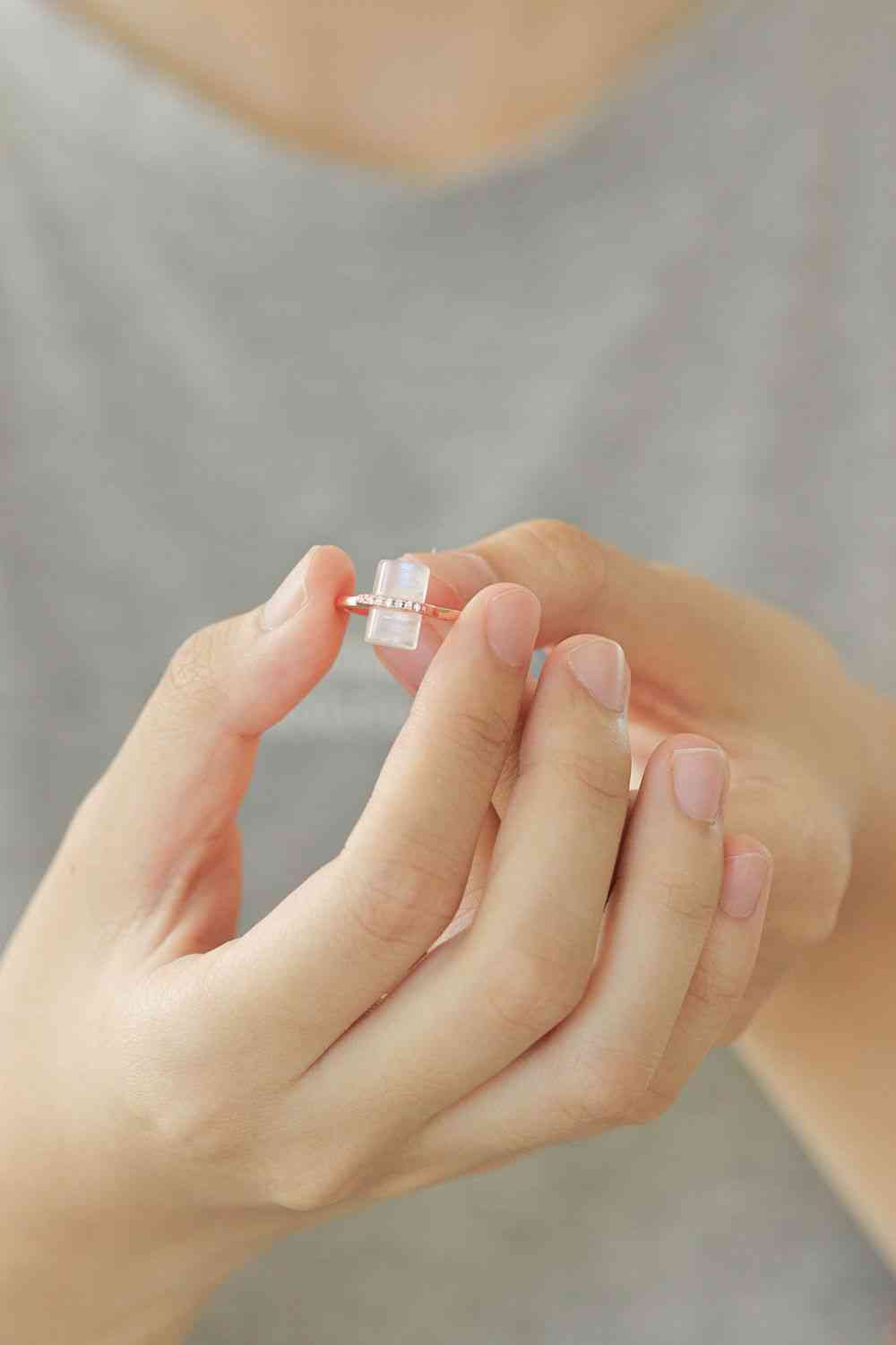 Natural Moonstone Platinum-Plated Ring-Bijou Crush