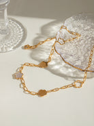 Stainless Steel White Mother-Of-Pearl Flower Necklace-Bijou Crush