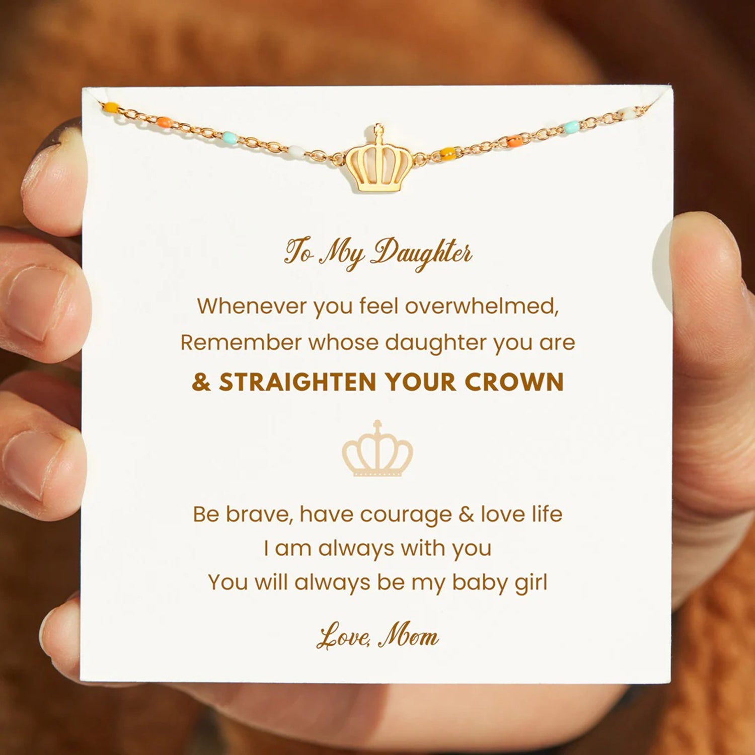 Crown Shape 18K Gold-Plated Bead Bracelet-Bijou Crush