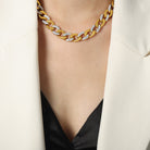 Zircon Titanium Steel Chunky Chain Necklace-Bijou Crush