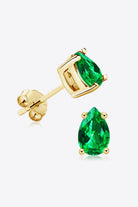 Lab-Grown Emerald Stud Earrings-Bijou Crush
