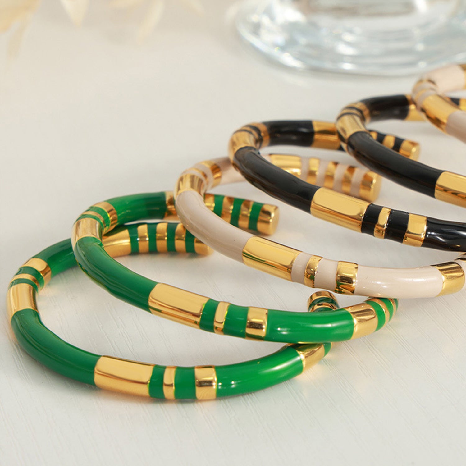 Enamel Titanium Steel Cuff Bracelet-Bijou Crush