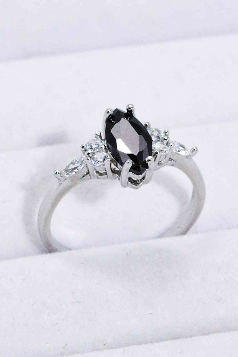 925 Sterling Silver Black Agate Ring-Bijou Crush