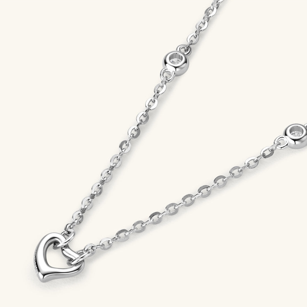 Moissanite 925 Sterling Silver Heart Necklace-Bijou Crush