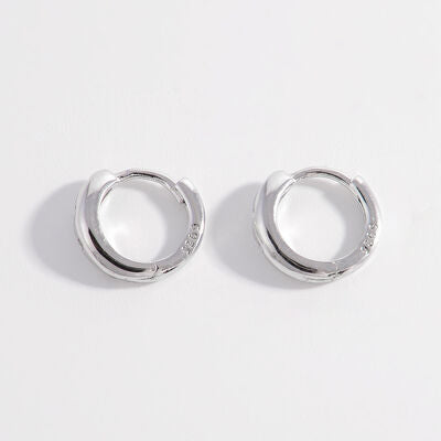 925 Sterling Silver Inlaid Zircon Huggie Earrings-Bijou Crush