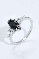 925 Sterling Silver Black Agate Ring-Bijou Crush