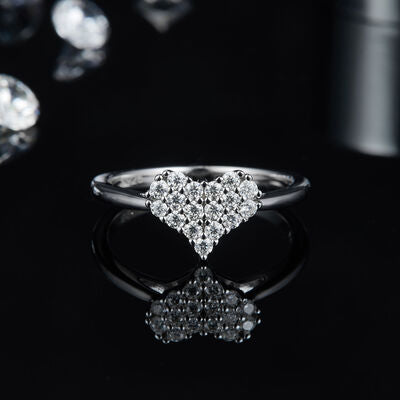 Moissanite 925 Sterling Silver Heart Ring-Bijou Crush