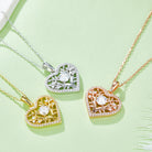 Moissanite 925 Sterling Silver Heart Shape Necklace-Bijou Crush