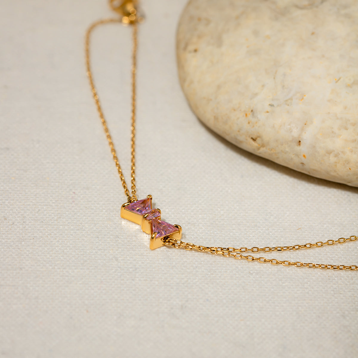 Stainless Steel Zircon Bow Bracelet-Bijou Crush