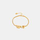Titanium Steel Rhinestone Letter Bracelet-Bijou Crush