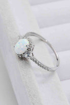 925 Sterling Silver Platinum-Plated Opal Ring-Bijou Crush