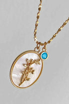 Flower Shell Pendant Copper Necklace-Bijou Crush
