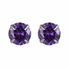 Simple CZ White 925 Sterling Silver Round Studs Earrings-Bijou Crush