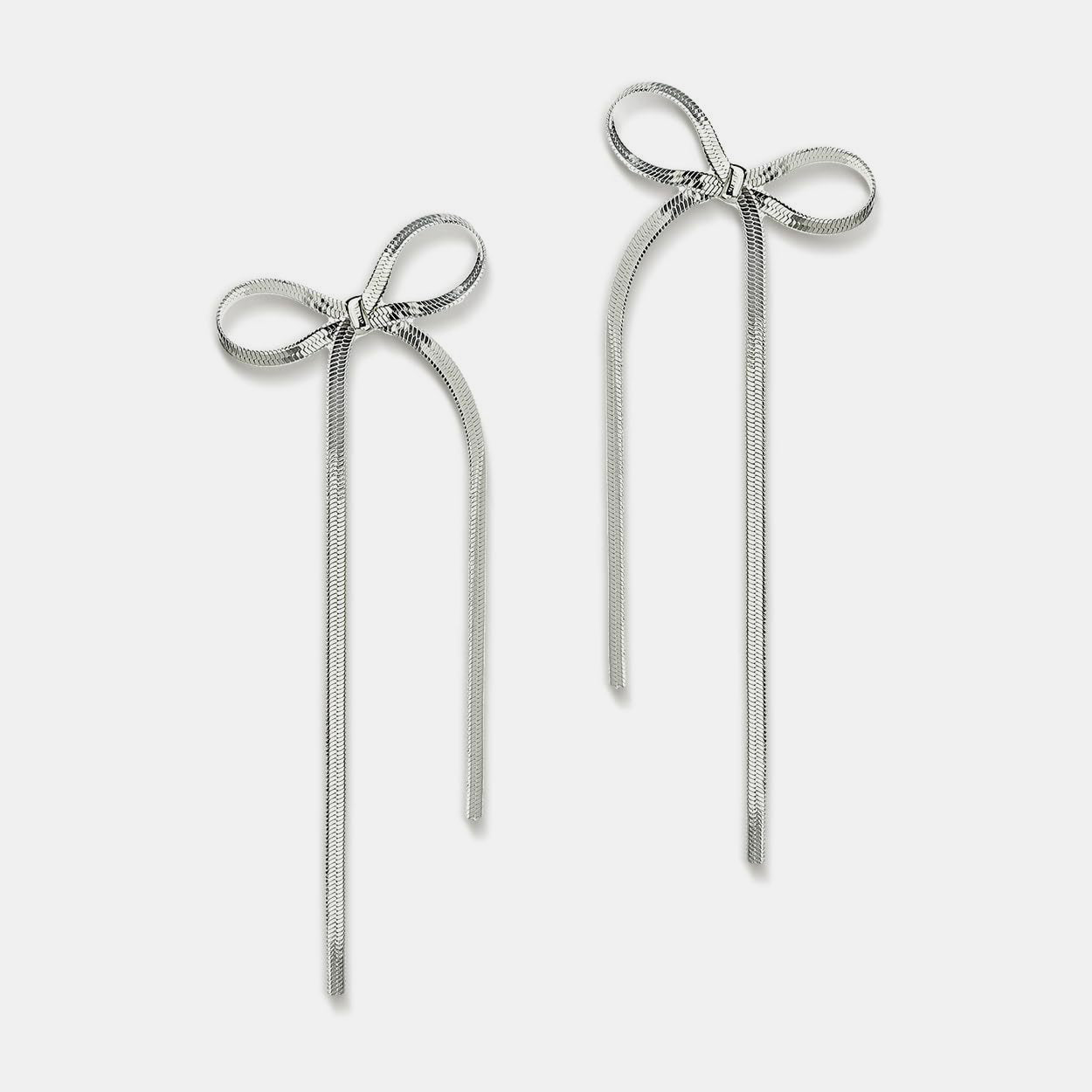 Chic Bow Bar Earrings - Stainless Steel-Bijou Crush