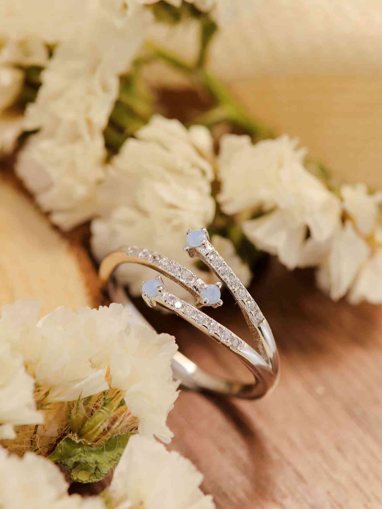 Moonstone Platinum-Plated Ring-Bijou Crush