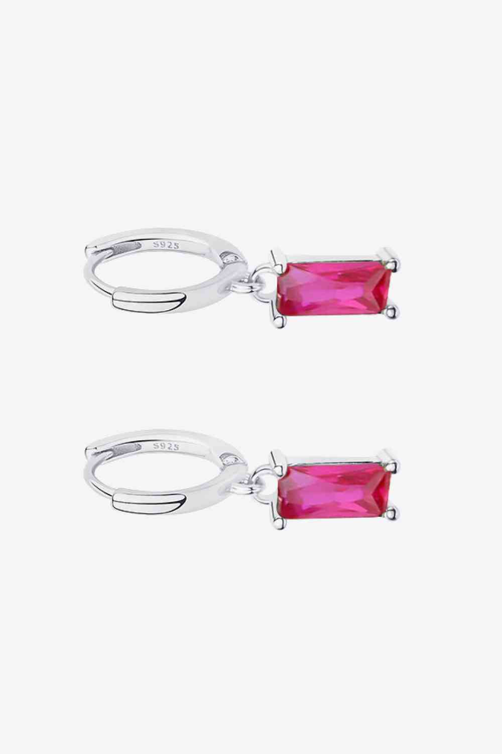 Retro 925 Sterling Silver Cubic Zirconia Drop Earrings-Bijou Crush