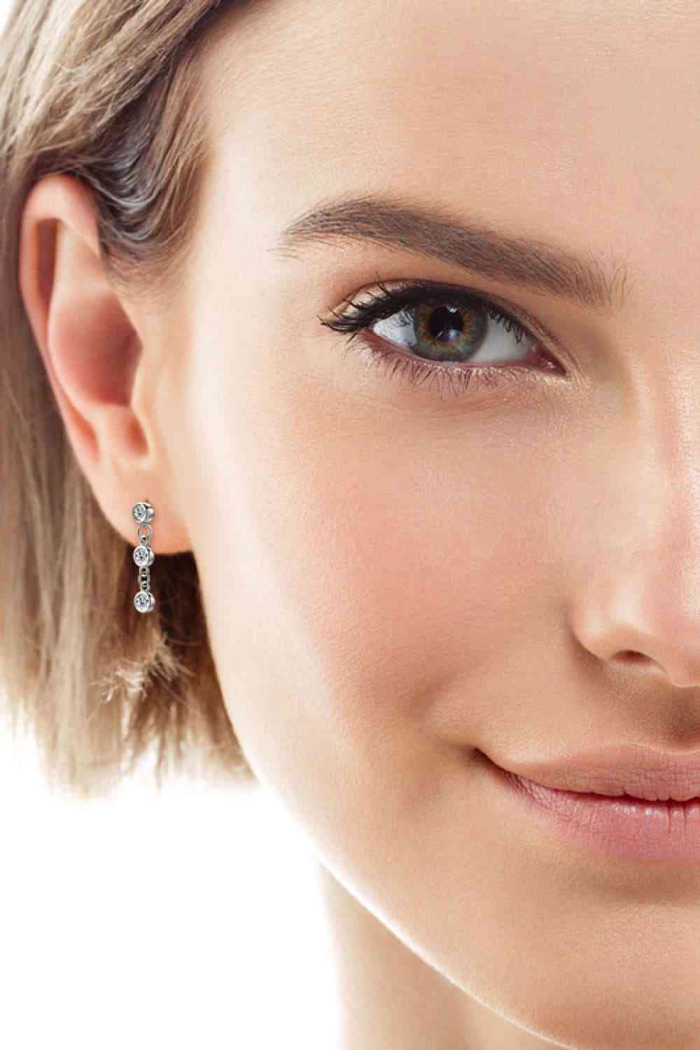 Moissanite 925 Sterling Silver Drop Earrings-Bijou Crush