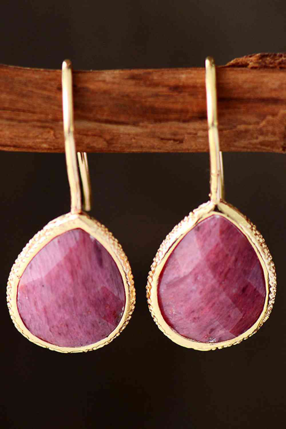 Handmade Natural Stone Teardrop Earrings-Bijou Crush