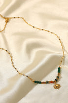 Sun Pendant Natural Stone Necklace-Bijou Crush