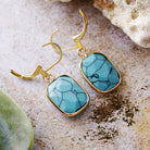 Copper Natural Stone Dangle Earrings-Bijou Crush