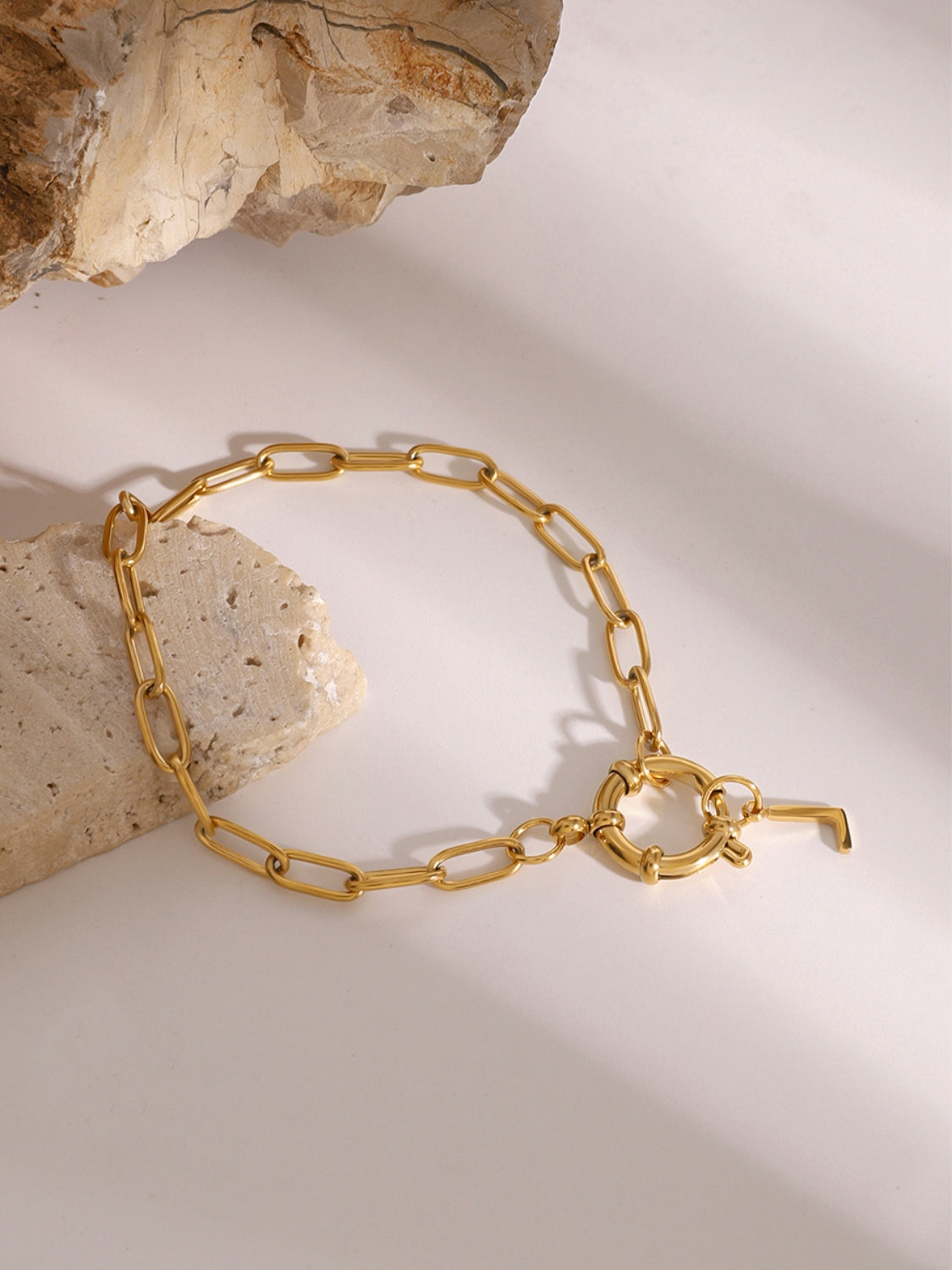 18K Gold-Plated Stainless Steel Letter L Bracelet-Bijou Crush