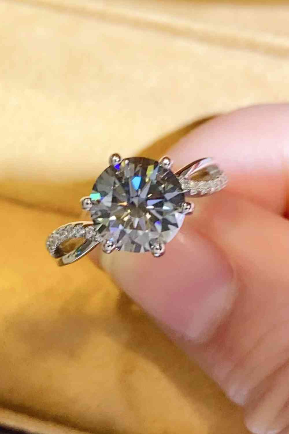 2 Carat Moissanite Ring in Smokey Gray-Bijou Crush