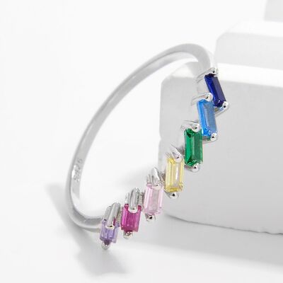 925 Sterling Silver Contrast Zircon Ring-Bijou Crush