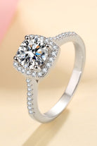 1 Carat Moissanite Platinum-Plated Ring – Timeless Sterling Silver Elegance-Bijou Crush