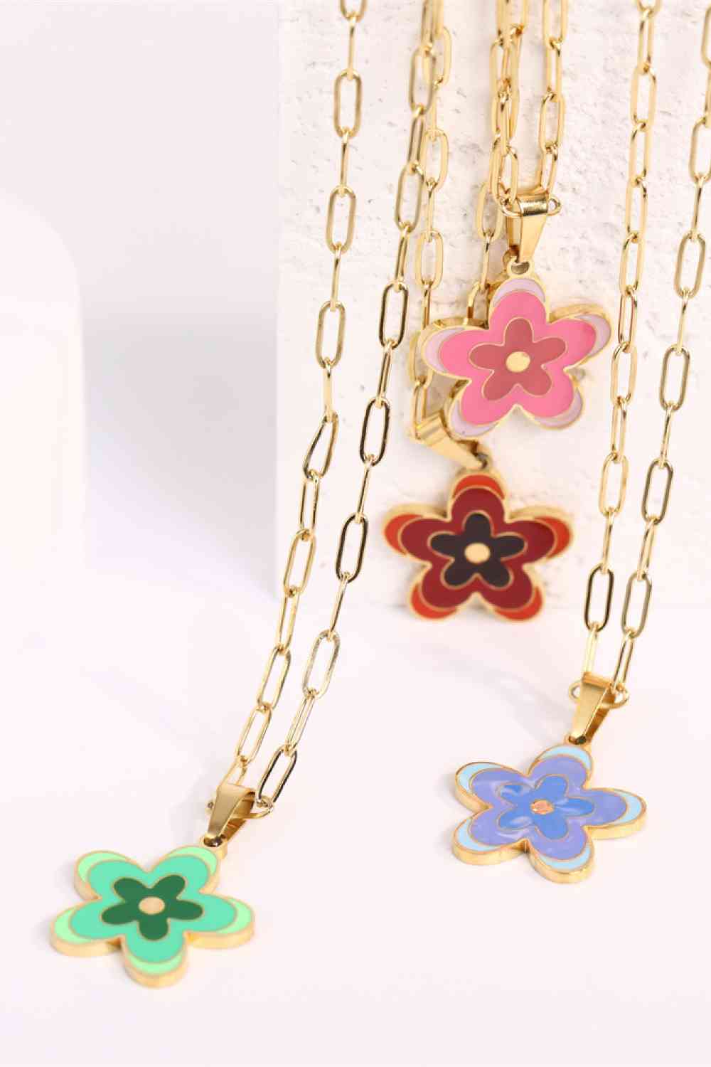 Flower Pendant Stainless Steel Necklace-Bijou Crush