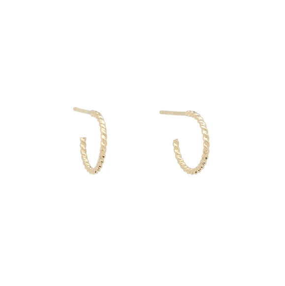 Becca Twisted Huggies – Sterling Silver, 14k Gold, or Rose Gold-Bijou Crush