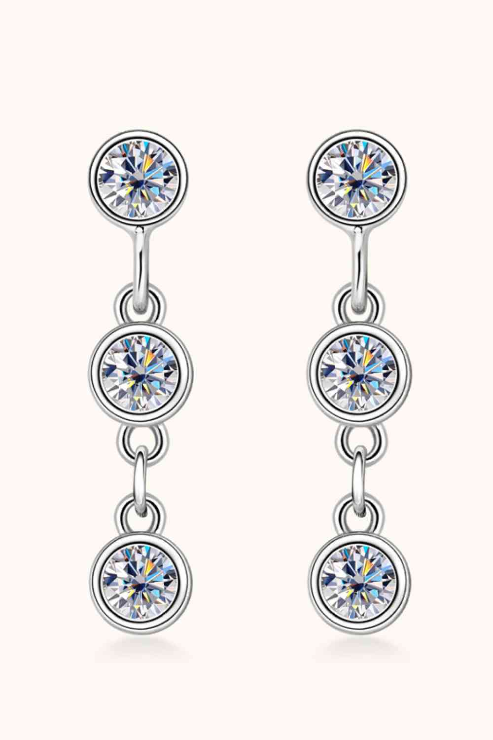 Moissanite 925 Sterling Silver Drop Earrings-Bijou Crush