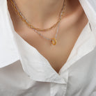 Beaded Double-Layered Titanium Steel Necklace-Bijou Crush