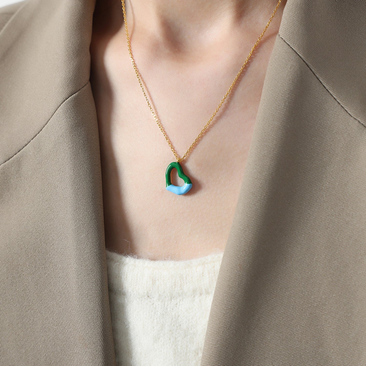 Heart Pendant Titanium Steel Necklace-Bijou Crush