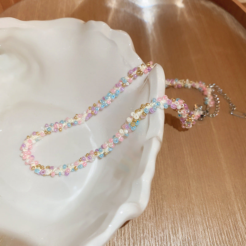 Titanium Steel Rice Bead Necklace-Bijou Crush