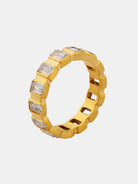 Stunning Titanium Steel Inlaid Zircon Ring-Bijou Crush