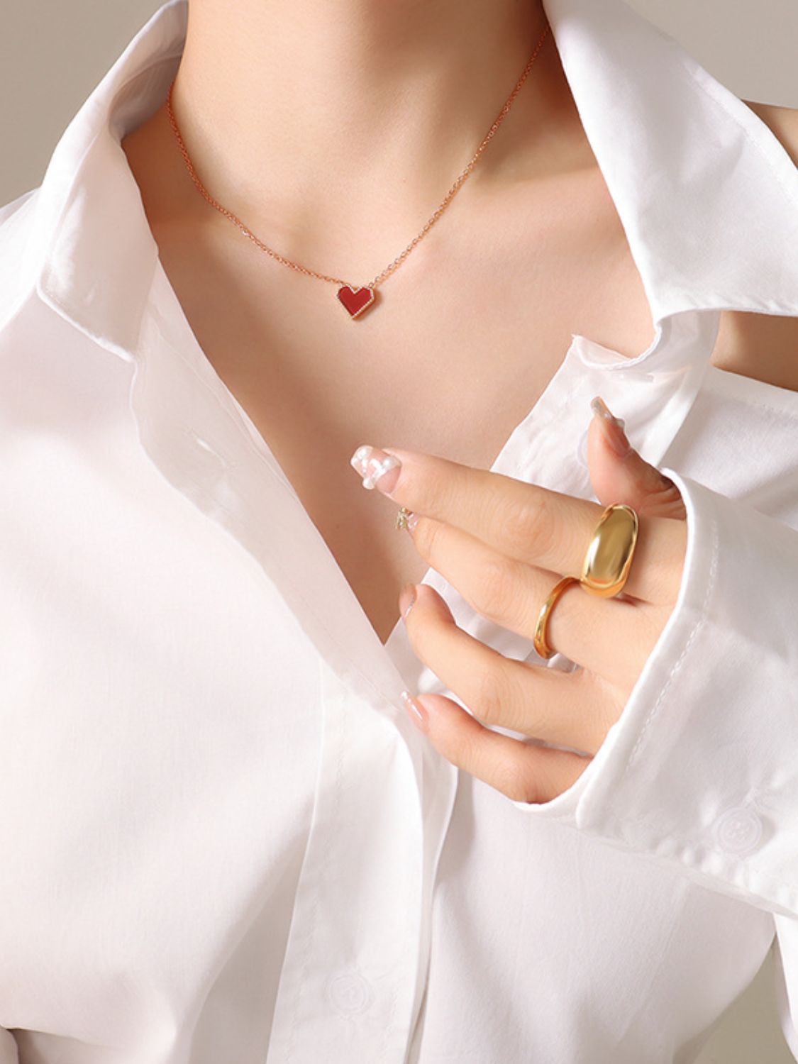 Titanium Steel Heart Necklace-Bijou Crush