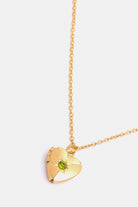 Zircon Heart Shape 14K Gold-Plated Pendant Necklace-Bijou Crush