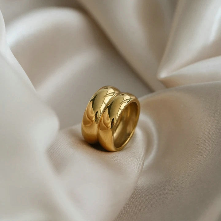Gold Double Ridge Ring-Bijou Crush