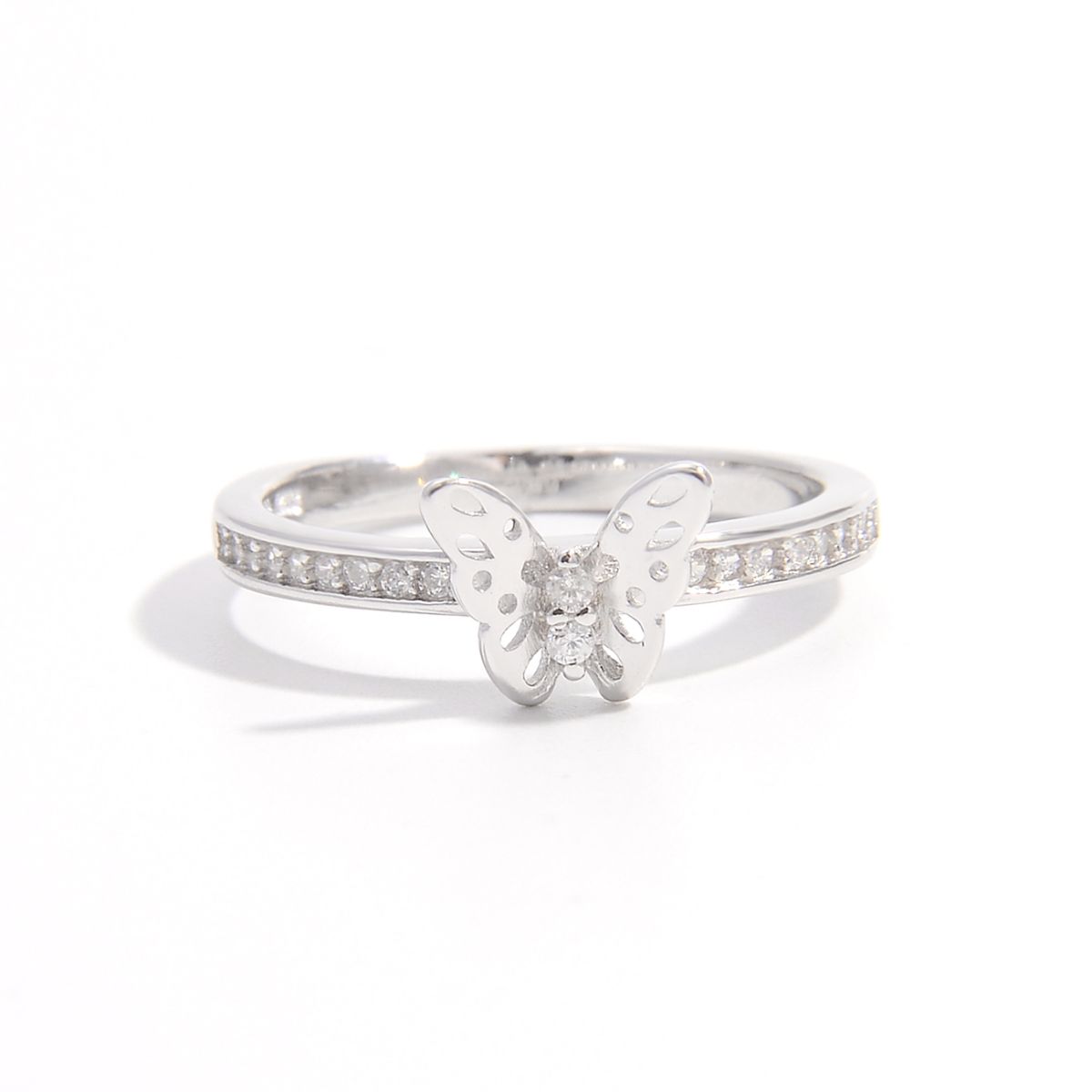 925 Sterling Silver Inlaid Zircon Butterfly Ring-Bijou Crush