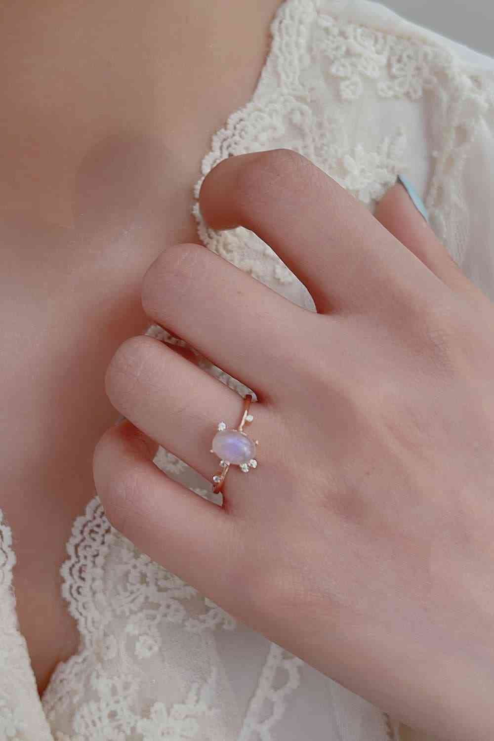 High Quality Natural Moonstone 925 Sterling Silver Ring-Bijou Crush