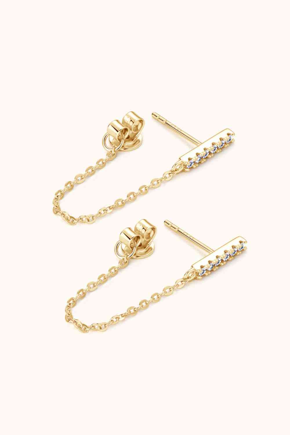 Moissanite 925 Sterling Silver Connected Earrings-Bijou Crush